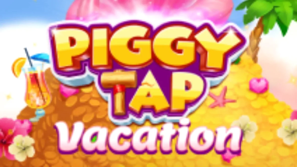 Tampilan antarmuka permainan Piggy Tap dengan karakter babi di atas pelampung